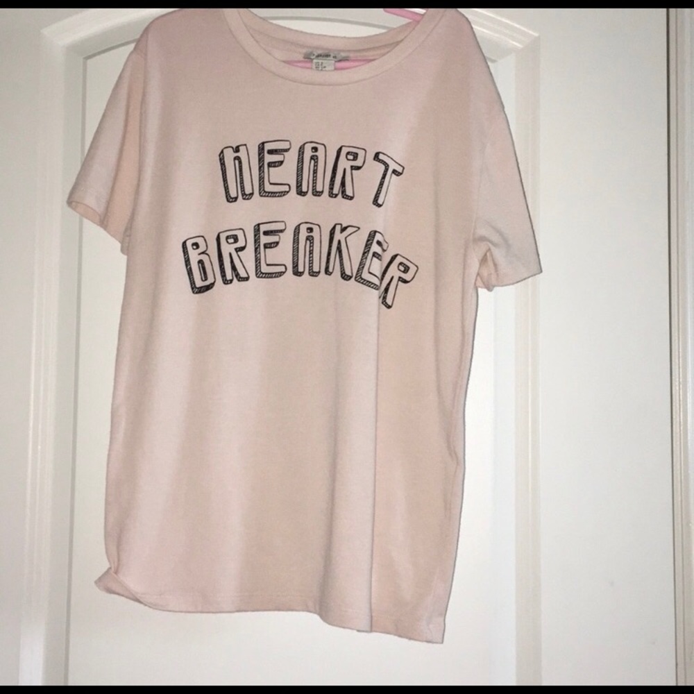 Forever 21 Heart Breaker Pink Shirt